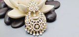Beautiful Premium Quality  New Collection In Indian Polki Kundan Bollywood Tikka Earrings Set