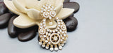 Beautiful Premium Quality  New Collection In Indian Polki Kundan Bollywood Tikka Earrings Set