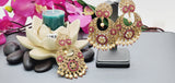 Absolutely Stunning High Quality  Best Collection In Indian Bollywood Polki Kundan Tikka Earrings Set