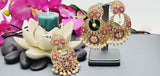 Absolutely Stunning High Quality  Best Collection In Indian Bollywood Polki Kundan Tikka Earrings Set