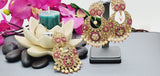 Absolutely Stunning High Quality  Best Collection In Indian Bollywood Polki Kundan Tikka Earrings Set