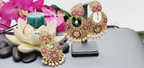 Absolutely Stunning High Quality  Best Collection In Indian Bollywood Polki Kundan Tikka Earrings Set