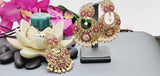 Absolutely Stunning High Quality  Best Collection In Indian Bollywood Polki Kundan Tikka Earrings Set