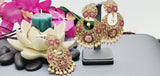 Absolutely Stunning High Quality  Best Collection In Indian Bollywood Polki Kundan Tikka Earrings Set