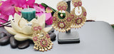 Absolutely Stunning High Quality  Best Collection In Indian Bollywood Polki Kundan Tikka Earrings Set