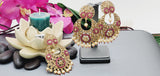 Absolutely Stunning High Quality  Best Collection In Indian Bollywood Polki Kundan Tikka Earrings Set