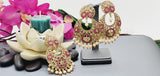 Absolutely Stunning High Quality  Best Collection In Indian Bollywood Polki Kundan Tikka Earrings Set