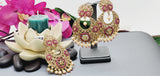 Absolutely Stunning High Quality  Best Collection In Indian Bollywood Polki Kundan Tikka Earrings Set