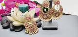 Absolutely Stunning High Quality  Best Collection In Indian Bollywood Polki Kundan Tikka Earrings Set