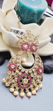 Absolutely Stunning High Quality  Best Collection In Indian Bollywood Polki Kundan Tikka Earrings Set