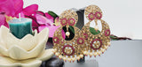 Absolutely Stunning High Quality  Best Collection In Indian Bollywood Polki Kundan Tikka Earrings Set