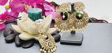 Totally Unique High Quality Indian Polki Reverse Kundan Tikka Earrings Set