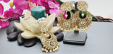 Totally Unique High Quality Indian Polki Reverse Kundan Tikka Earrings Set