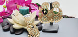 Totally Unique High Quality Indian Polki Reverse Kundan Tikka Earrings Set