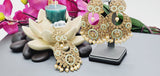 Totally Unique High Quality Indian Polki Reverse Kundan Tikka Earrings Set