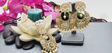 Totally Unique High Quality Indian Polki Reverse Kundan Tikka Earrings Set
