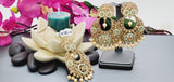Totally Unique High Quality Indian Polki Reverse Kundan Tikka Earrings Set