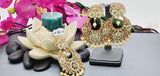 Totally Unique High Quality Indian Polki Reverse Kundan Tikka Earrings Set