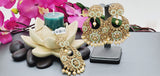 Totally Unique High Quality Indian Polki Reverse Kundan Tikka Earrings Set