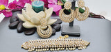 Dazzling Indian Bollywood Bridal Reverse Kundan Pearl Choker Necklace Set