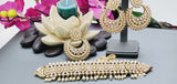 Dazzling Indian Bollywood Bridal Reverse Kundan Pearl Choker Necklace Set