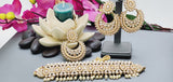 Dazzling Indian Bollywood Bridal Reverse Kundan Pearl Choker Necklace Set