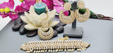 Dazzling Indian Bollywood Bridal Reverse Kundan Pearl Choker Necklace Set