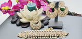 Dazzling Indian Bollywood Bridal Reverse Kundan Pearl Choker Necklace Set
