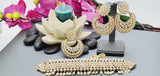 Dazzling Indian Bollywood Bridal Reverse Kundan Pearl Choker Necklace Set