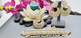 Dazzling Indian Bollywood Bridal Reverse Kundan Pearl Choker Necklace Set