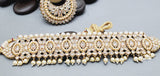 Dazzling Indian Bollywood Bridal Reverse Kundan Pearl Choker Necklace Set