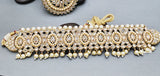 Dazzling Indian Bollywood Bridal Reverse Kundan Pearl Choker Necklace Set