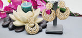 Dazzling Indian Bollywood Bridal Reverse Kundan Pearl Choker Necklace Set