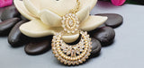Dazzling Indian Bollywood Bridal Reverse Kundan Pearl Choker Necklace Set