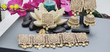 A Very Charming Breathtaking Indian Reverse Kundan Choker Necklace Set