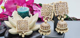 A Very Charming Breathtaking Indian Reverse Kundan Choker Necklace Set