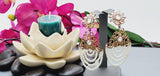 Beautiful Indian Bollywood Ethnic White Pearl Studded Earrings Set