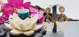 Elegant Design  Indian Bollywood Ethnic Studded Pearl Badge Color Earrings Set
