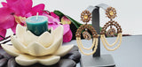 Elegant Design  Indian Bollywood Ethnic Studded Pearl Badge Color Earrings Set