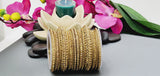 Exceptional Premium Quality Latest Indian Bollywood Reverse Kundan Gold Full Bangles Set
