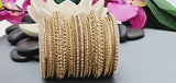 Exceptional Premium Quality Latest Indian Bollywood Reverse Kundan Gold Full Bangles Set