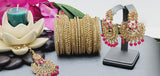 Indian Fashion Ethnic Designer Wedding Wear Kundan Tikka Earrings Set.