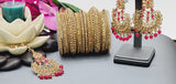 Indian Fashion Ethnic Designer Wedding Wear Kundan Tikka Earrings Set.