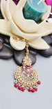 Indian Fashion Ethnic Designer Wedding Wear Kundan Tikka Earrings Set.