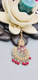 Indian Fashion Ethnic Designer Wedding Wear Kundan Tikka Earrings Set.