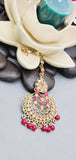 Indian Fashion Ethnic Designer Wedding Wear Kundan Tikka Earrings Set.