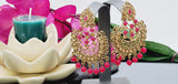Indian Fashion Ethnic Designer Wedding Wear Kundan Tikka Earrings Set.
