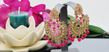 Indian Fashion Ethnic Designer Wedding Wear Kundan Tikka Earrings Set.