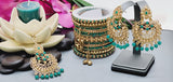 Latest High Quality Collection Indian Bollywood Kundan Tikka Earrings Set
