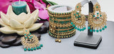 Latest High Quality Collection Indian Bollywood Kundan Tikka Earrings Set
